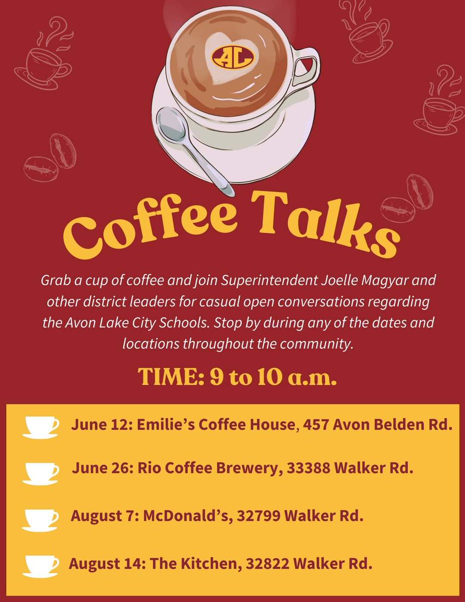 Avon Lake Schools (@avonlakeschools) on Twitter photo Bring your friends and neighbors.
โ๏ธ Thank you to the <a href="/AvonLakeCity/">City of Avon Lake</a> businesses listed for hosting. Bring your friends and neighbors.
โ๏ธ Thank you to the <a href="/AvonLakeCity/">City of Avon Lake</a> businesses listed for hosting.