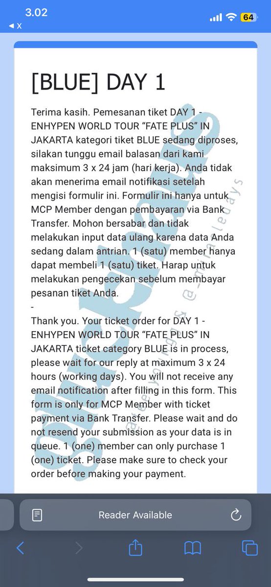 _miracledays's tweet photo. Enhypen World Tour 2024 Fate Plus in Jakarta

Google form submission

☑️ Day 1 kategori Blue dan Green

@feelyoungg #bygluckhaus #bymiracledays #byfeelyoungg https://t.co/uEMnWyylgJ