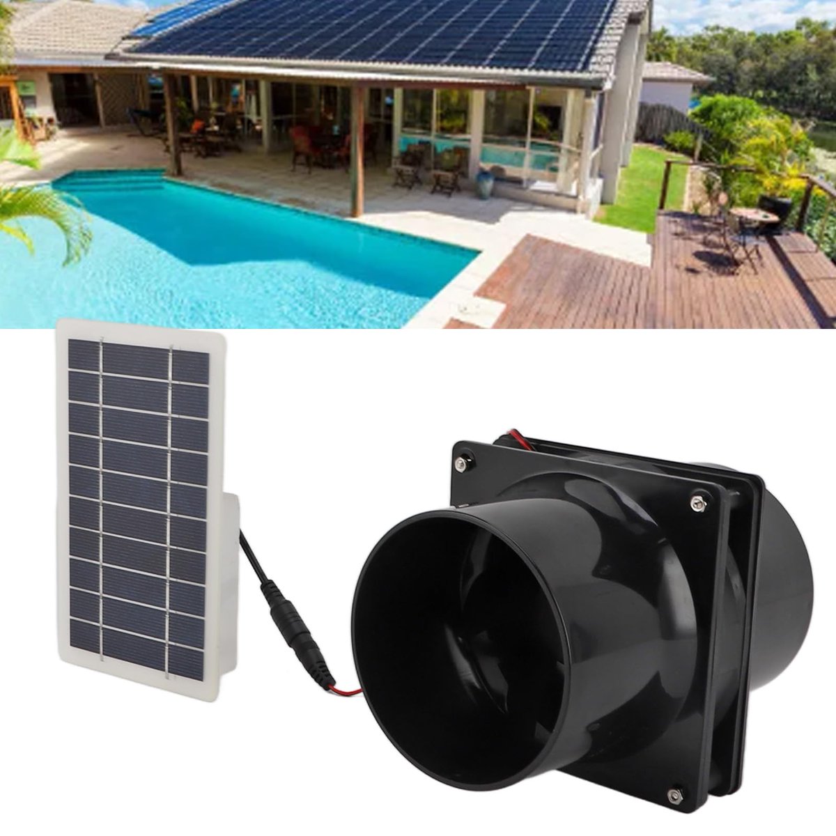 CrazySalesAus's tweet image. Solar Powered Exhaust Fan for Round Pipe, 10W 12V Solar Panel Ventilation Fan Kit for Outside, Greenhouse, Attics, Chicken Coop, Garage, Basement
Now: $34.99 bit.ly/4c5EdPX
#exhaustfan #roundpipe #solarpower #ventilationfan #greenhouse