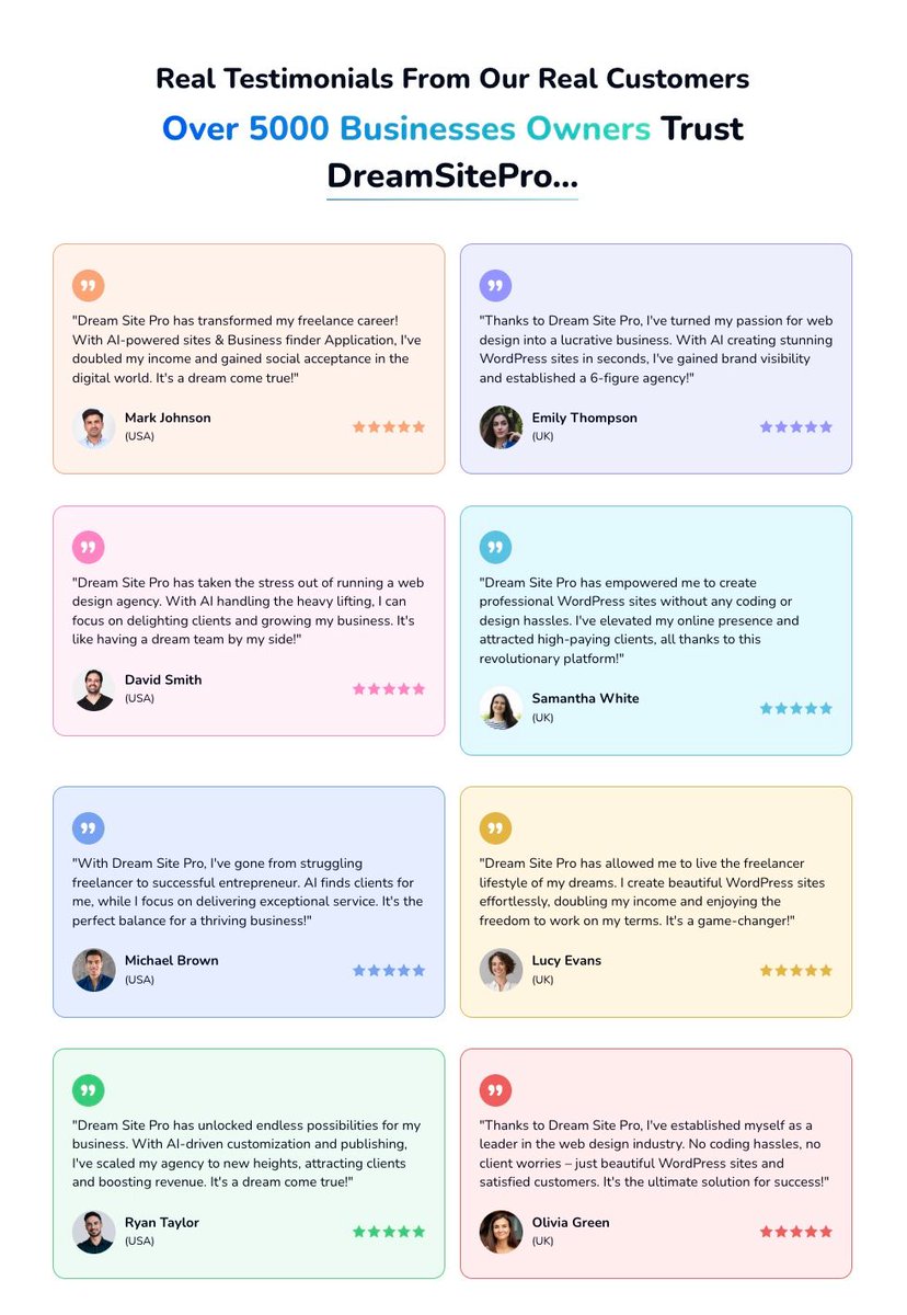 winviboolvoraku's tweet image. Rea Testimonials Form Our Real Customers Over 5000 Business Owners Trust DreamSitePro!

👉 buff.ly/3Vshl7R

#DreamSitePro #SiteBuilder #WordPressSiteCreator#WebsiteCreator #UniqueContent #ZeroInvestment #ChatGPT #WebsitePublisher #AutoPublishingPosts #WordPressWebsite