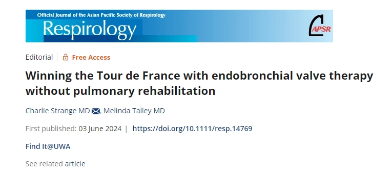 RespirologyAPSR's tweet image. 🌏Respirology
Editorial: Winning the Tour de France with #endobronchial valve therapy without #pulmonaryrehabilitation
onlinelibrary.wiley.com/doi/10.1111/re…
onlinelibrary.wiley.com/doi/10.1111/re…
#EBV #COPD
