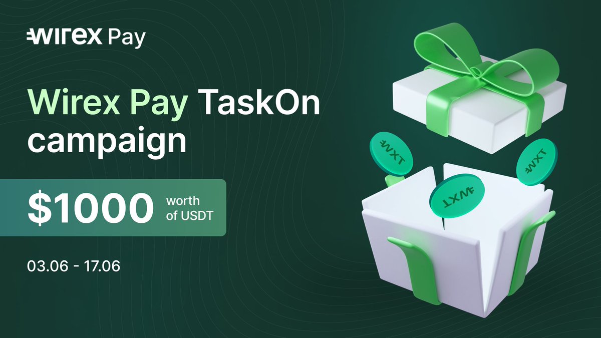 wirexdevelopers's tweet photo. 💥$1,000 #giveaway on TaskOn to celebrate the announcement of the Wirex Pay Node Sale!

🎁 $1,000 worth USDT
🏆 100 winners
📅 3 June - 17 June

✅Like, RT &amp; Tag 3 Friends
✅Complete tasks and win: https://t.co/q0Eqhk7GJu

#gleam #airdrop #web3 #TaskOn #Zealy #Galxe #Wirex https://t.co/paKMnUETpj