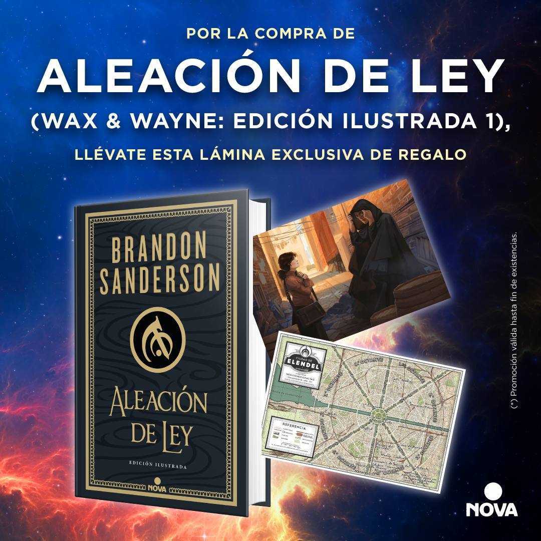 Cosmere_es's tweet photo. Buenos días! Nos hace mucha ilusión presentar en primicia el diseño de la lámina de regalo que podéis conseguir con la preventa exclusiva de la edición ilustrada de Aleación de Ley, con el mapa de Elendel a todo color y una de las ilustraciones interiores.
https://t.co/4OABrz4M8J https://t.co/zABuTdfxhr