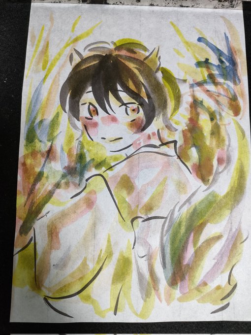 「closed mouth watercolor (medium)」 illustration images(Latest)