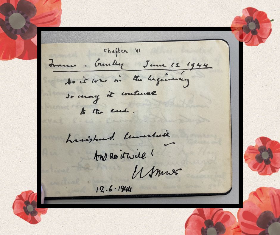 #OnThisDay 80 years ago, Operation Overlord took place on the beaches of Normandy.

To mark the anniversary of D-Day, we have brought you a signed quote from Winston Churchill written on 12/06/1944.

“As it was in the beginning, so may it continue, to its end.”

PRONI Ref - D3746