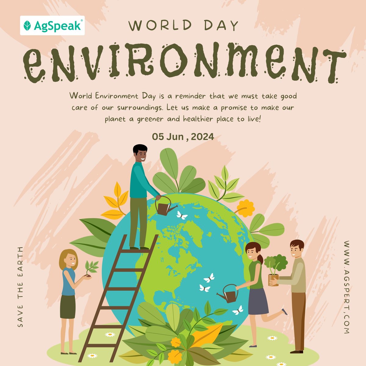 AgSpert's tweet photo. "Wishing everyone a happy World Environment Day! Let's unite to safeguard our environment and foster sustainable practices for a healthier planet. #WorldEnvironmentDay‌ "

~ team AgSpeak 

#agspeak #agriculture #agricultureworldwide #farmers #FPC  #WorldEnvironmentDay https://t.co/6RHAEdWFsg