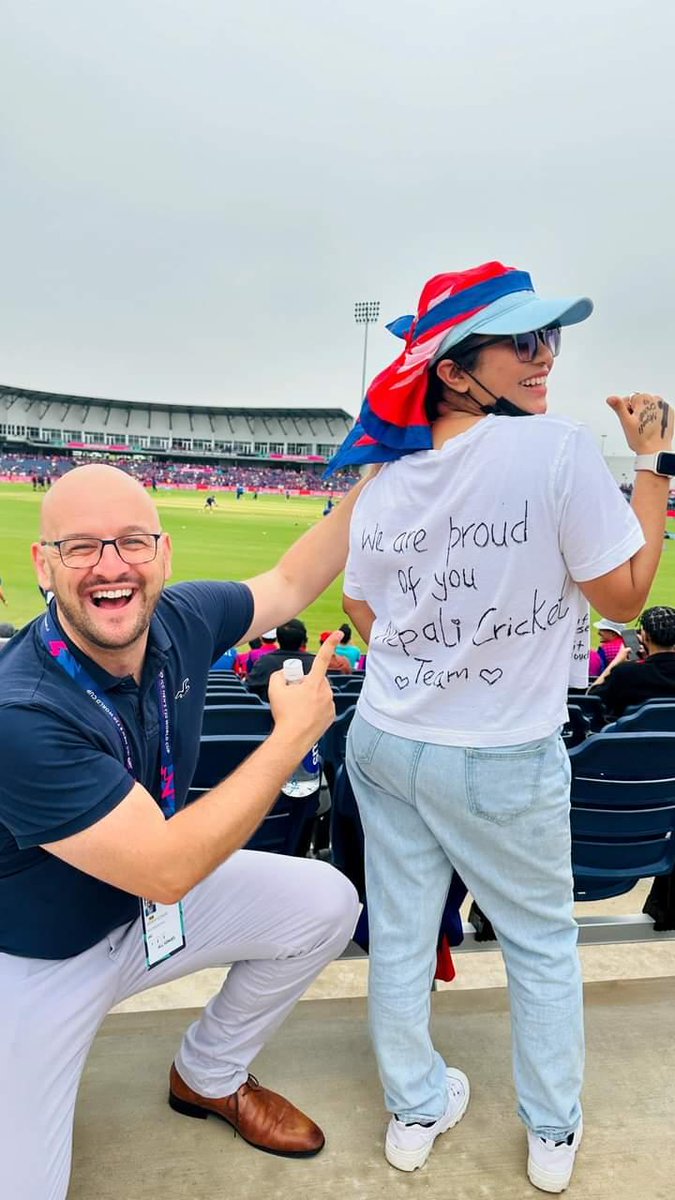 CricketBadge's tweet photo. The stories of the journeys people took to be there and the pride they had in being in Texas for the historic return to a #T20WorldCup

It felt like a rite of passage for the Nepali diaspora. Just astonishing the scale of emotions and support.

A very special day indeed 🇳🇵🙏❤️ https://t.co/pwm7lr1rcY