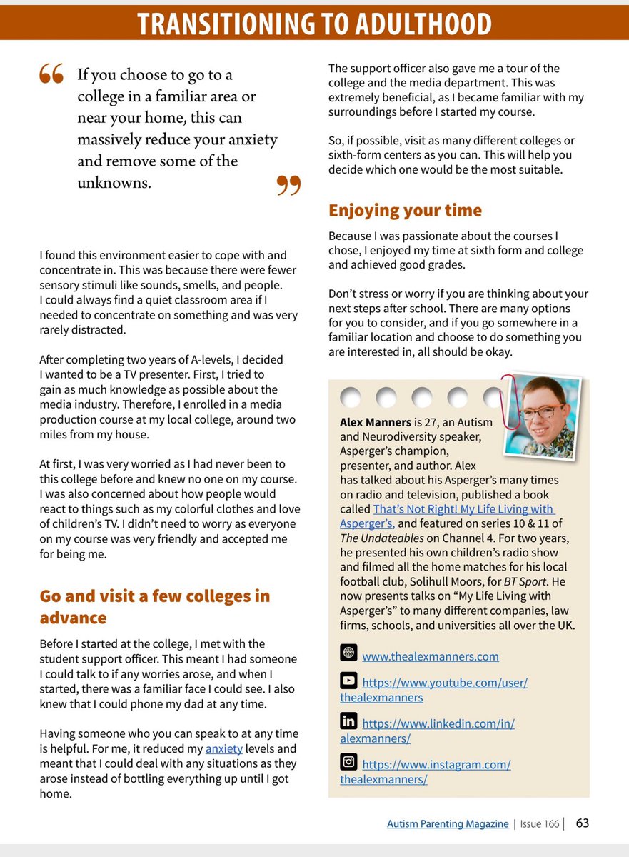 “Preparing for college”, my latest article where I give advice for autistic individuals starting college in the <a href="/AutismParentMag/">Autism Parenting Magazine</a>  

#AutismParents #AutismParenting #AutismParentingMagazing #AutismInEducation #College #HigherEducation #PreparingForCollege #Education