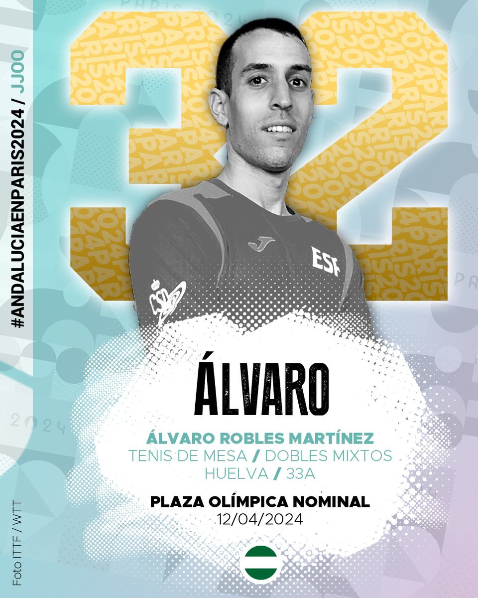 🟢⚪🟢#AndalucíaenParís2024🔸3️⃣2️⃣🔸⁣
⁣
🏓Con su triunfo en el “stage” 2 del Preolímpico en Havirov (República Checa), el andaluz Álvaro Robles, junto a María Xiao, obtenía la clasificación nominal en dobles mixtos para París 2024.