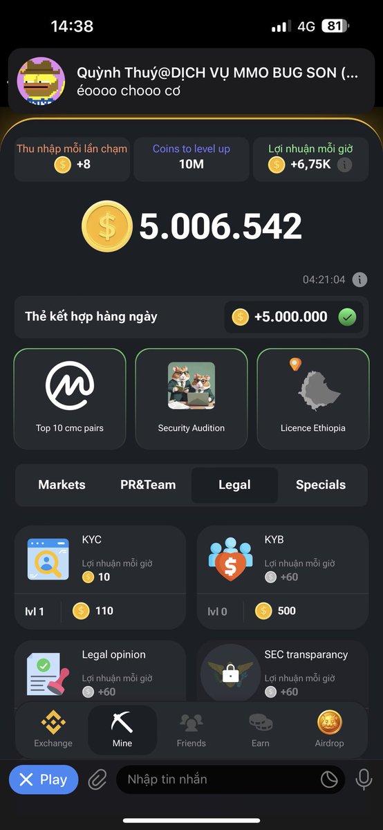 HieuTao2's tweet photo. Hello everyone! New plan coin x100 🤡
Joint Hamster Kompat free 5M coin
Link tele :
#taptoearn #hamsterkompat #freemonney
https://t.co/UJ0Atc2EKb https://t.co/c9UFj7prbx