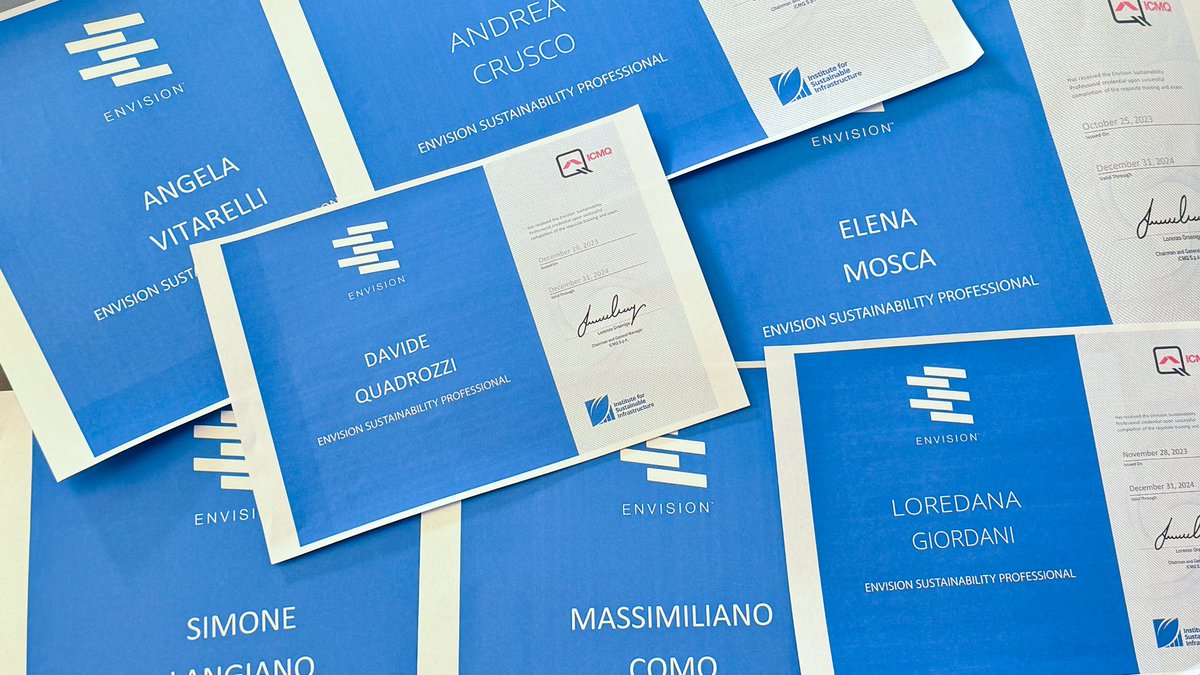 bonificaweb's tweet photo. In Bonifica S.p.A., celebriamo l'ambiente con soluzioni sostenibili grazie al protocollo Envision. Congratulazioni ai collaboratori certificati Envision, il vostro impegno ci rende orgogliosi!

#GiornataMondialeDellAmbiente #Sostenibilità #Infrastructure #civilengineering https://t.co/Gqv8u3qHoi