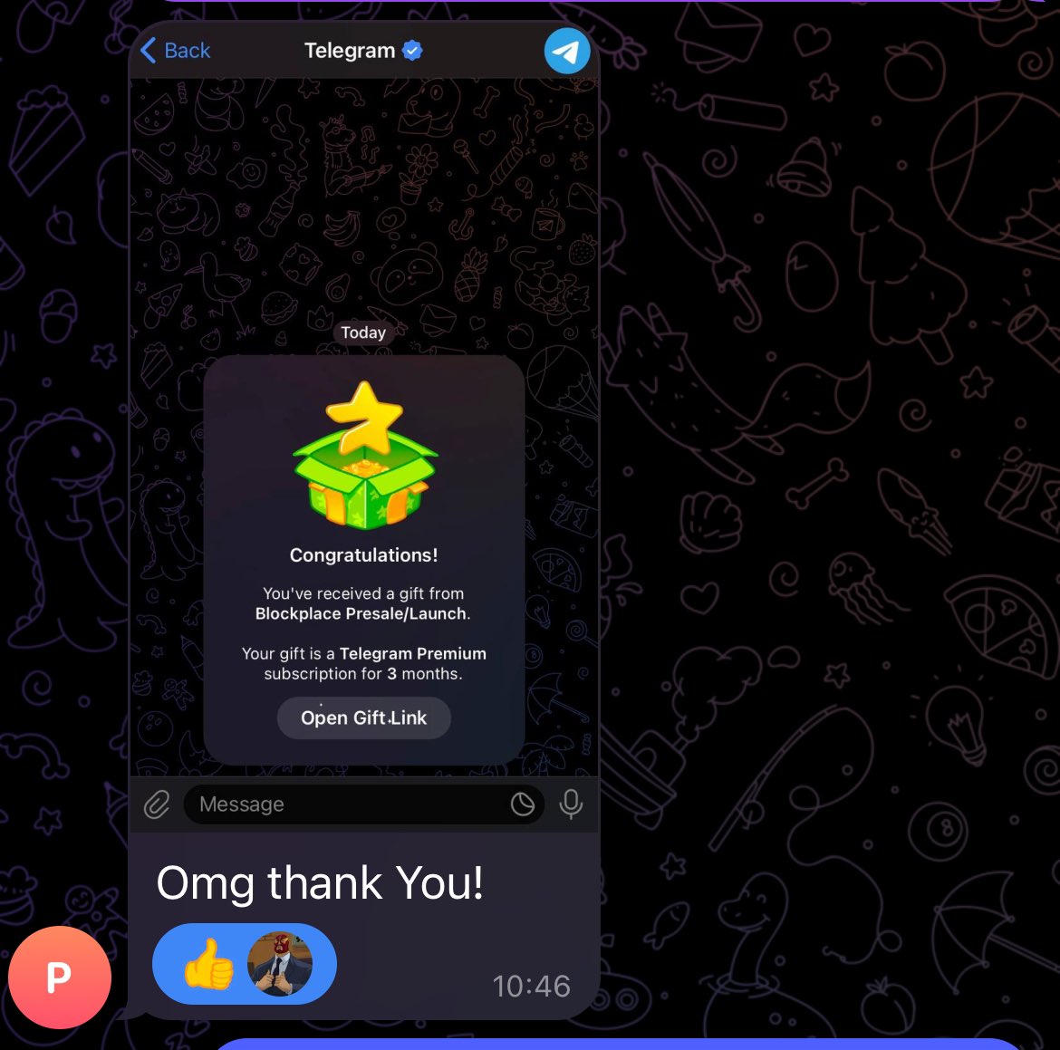 KidThePump's tweet photo. Just gave away 3 months telegram premium for person who replied to my message fastest in #BLOCKPLACE group 🍀 https://t.co/rZzie03iA3