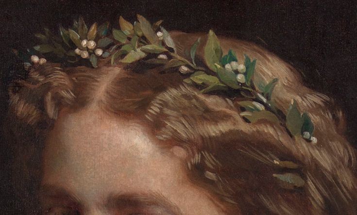 Flower wreath in art.