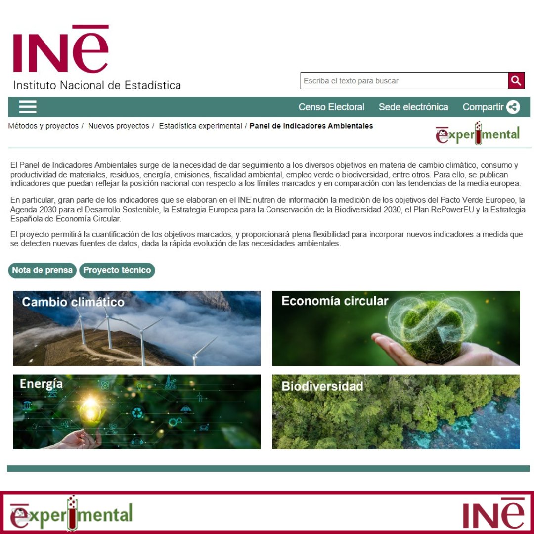 INE España (@es_ine) on Twitter photo 🧪El <a href="/es_INE/">INE España</a> publica hoy la nueva #EstadísticaExperimental de #IndicadoresAmbientales🌱
Incluye 39 indicadores sobre:
🔹Cambio Climático
🔹Economía Circular
🔹Energía
🔹Biodiversidad
👇
ine.es/infografias/me…
#INE 🧪El <a href="/es_INE/">INE España</a> publica hoy la nueva #EstadísticaExperimental de #IndicadoresAmbientales🌱
Incluye 39 indicadores sobre:
🔹Cambio Climático
🔹Economía Circular
🔹Energía
🔹Biodiversidad
👇
ine.es/infografias/me…
#INE