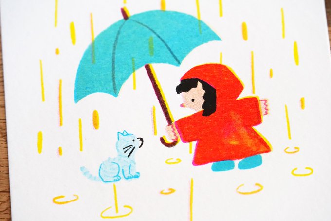「holding umbrella solo」 illustration images(Latest)