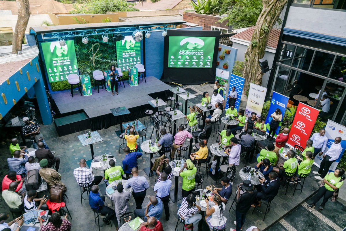 mugarra's tweet photo. Last evening I was honored to participate in the launch of the third edition of the #TuskerLiteRwenzoriMarathon which is scheduled for August 24th in Kasese.

I was particularly glad to learn that there is a new route - the 10km race in addition to the 5km, 21km, and 42km races. The courses being certified by World Athletics drums up even more recognition for the Marathon globally.

Like I said, government will work with any person/entity in the private sector whose ventures contribute to growing our tourism industry and this Marathon is doing very much so. 

I am happy to be part of this initiative and witnessing it grow with each edition. I commend the work of the organizers, the sponsors and every individual who has participated before and I look forward to yet another successful run. #TuskerliteRwenzoriMarathon. 
@wekesa_amos @RwenzoriMarathn @Educ_SportsUg 

Photos by Watsala Kenneth