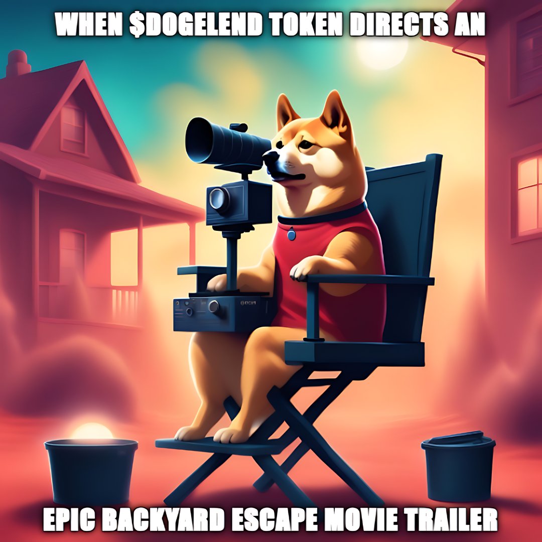 DogeLend's tweet photo. '''Check out this epic backyard escape movie trailer featuring $dogelend token! #crypto #memes #dogecoin #blockchain #tokenomics' #DogeLendToken #DogeLend. '' https://t.co/8dkI4cstl2
