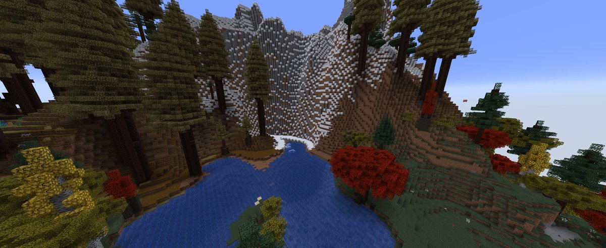 Added some lakes to #modded #minecraft for Oh The Biomes we've Gone!

Lakes blend the surrounding terrain, have their own local water level, and have varying shapes! 🙈

These lakes also have their own dedicated salmon spawns. Like witch huts spawning witches.