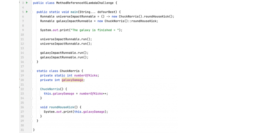 RafaDelNero's tweet photo. Discover the distinctions between method references and lambdas in our #JavaChallenge, Method Reference VS Lambda. Explore their behaviors and understand their workings!

🔗 https://t.co/VArg7kEqRv

#Java #LambdaExpressions #MethodReferences #CodingChallenge #SoftwareDevelopment https://t.co/NIGFu4ySM7