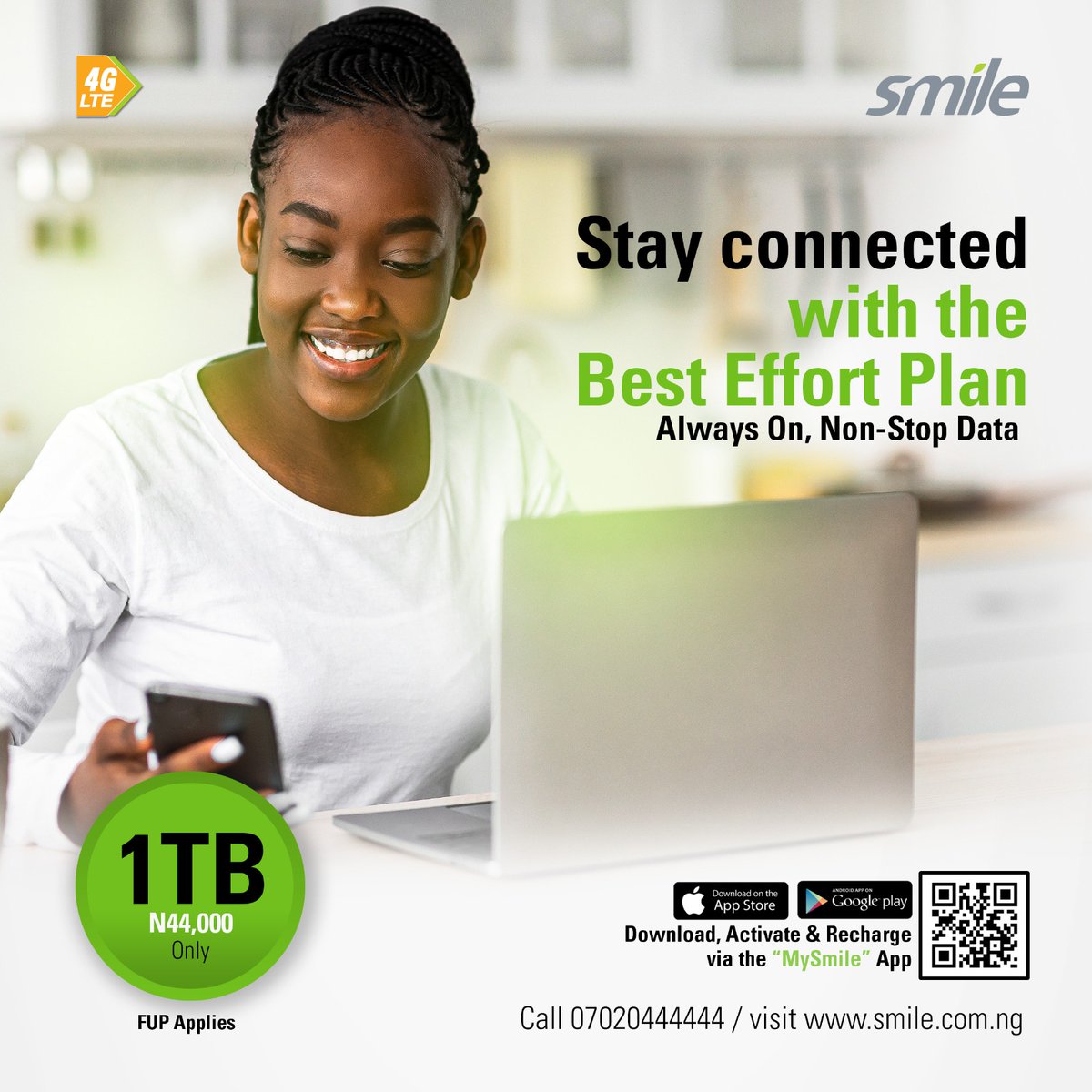 Enjoy 30 days AlwaysOn, Non-Stop data on the Freedom BestEffort plan for just N44,000 today

Click bit.ly/3Xb9CKw to start now! Smile

#unlimited #1tb #data #superfast