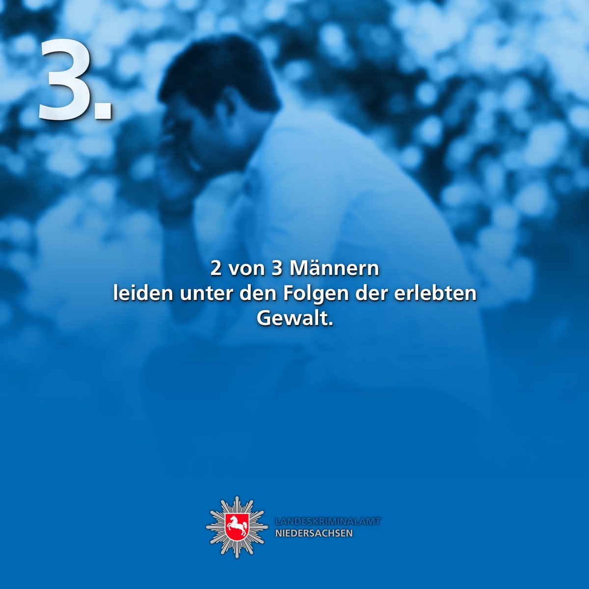 „Frauen sind immer die Opfer und Männer die Täter.“ 
– FALSCH! Auch Männer können Opfer von Gewalt im häuslichen Umfeld werden. 
Weil Gewalt gegen Männer jedoch ein gesellschaftliches Tabuthema ist, schätzen viele ihre eigene Situation falsch ein. 
#polizei #prävention