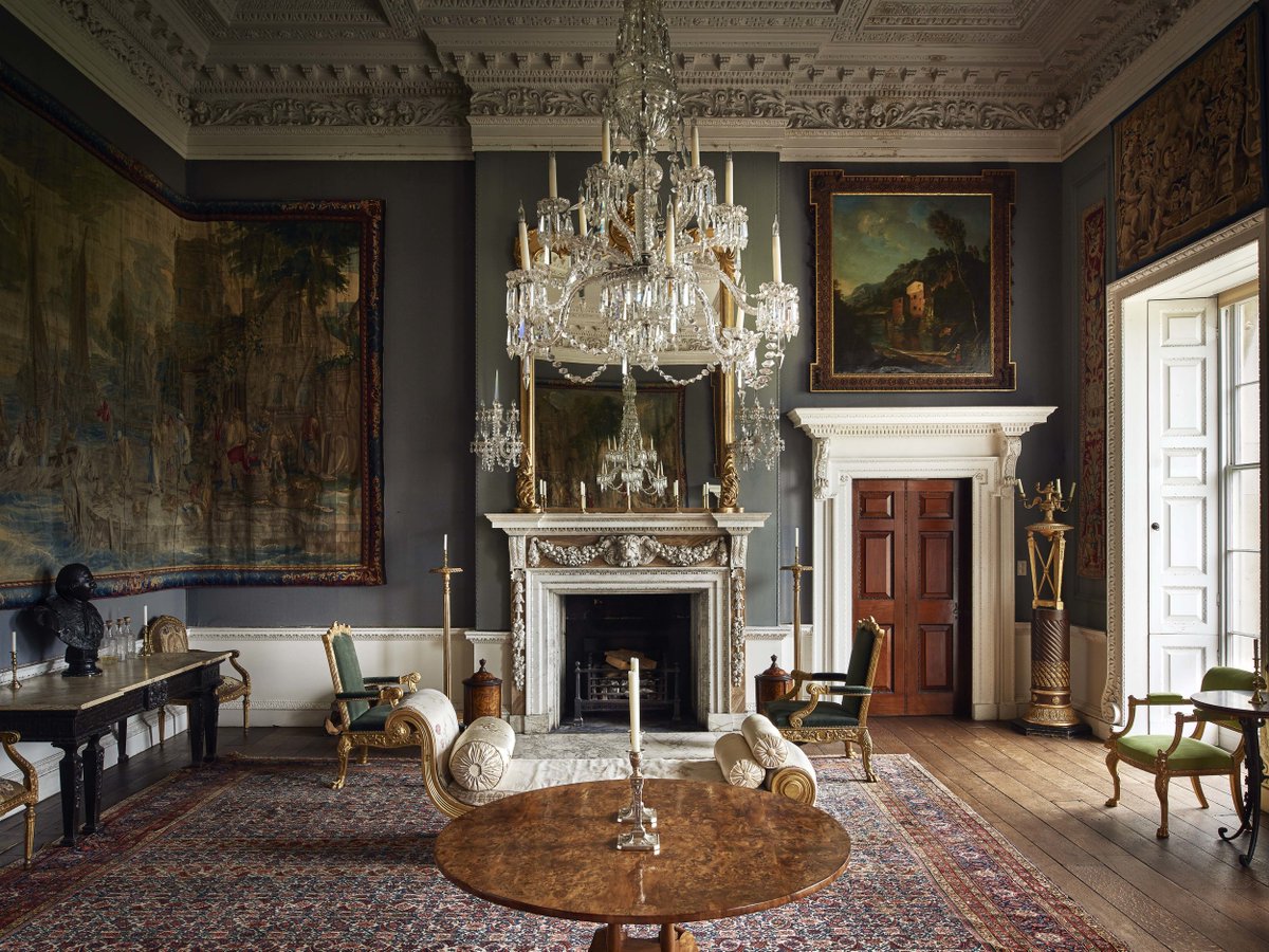 Within the Saloon is the 18th century Flemish tapestry visible in this photograph that was commissioned by Horatio when the house was under construction. 
⠀⠀⠀⠀⠀⠀⠀⠀⠀
#EnglishCountryHouse #StatelyHome #CountryHouse #CountryHouseStyle #CountryHouses #GeorgianArchitecture