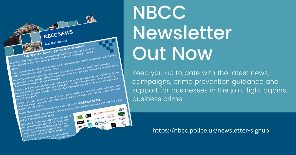 The May edition of the NBCC newsletter is now on the website to download and share. You can also sign up on the website to get it delivered direct to your inbox. #nbcc #crimeprevention nbcc.police.uk/images/newslet…