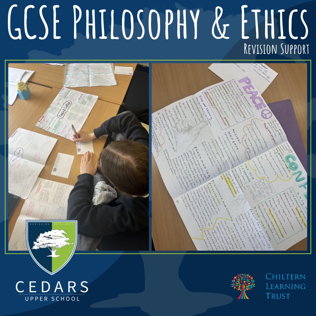 Cedars_Upper's tweet image. Students in GCSE Philosophy and Ethics have been creating exceptional consolidation to support their revision ahead of their mock exams. Students showcased their excellent work and gave each other positive feedback. #achievingexcellence #postive
@chilternlt @linsladeschool
