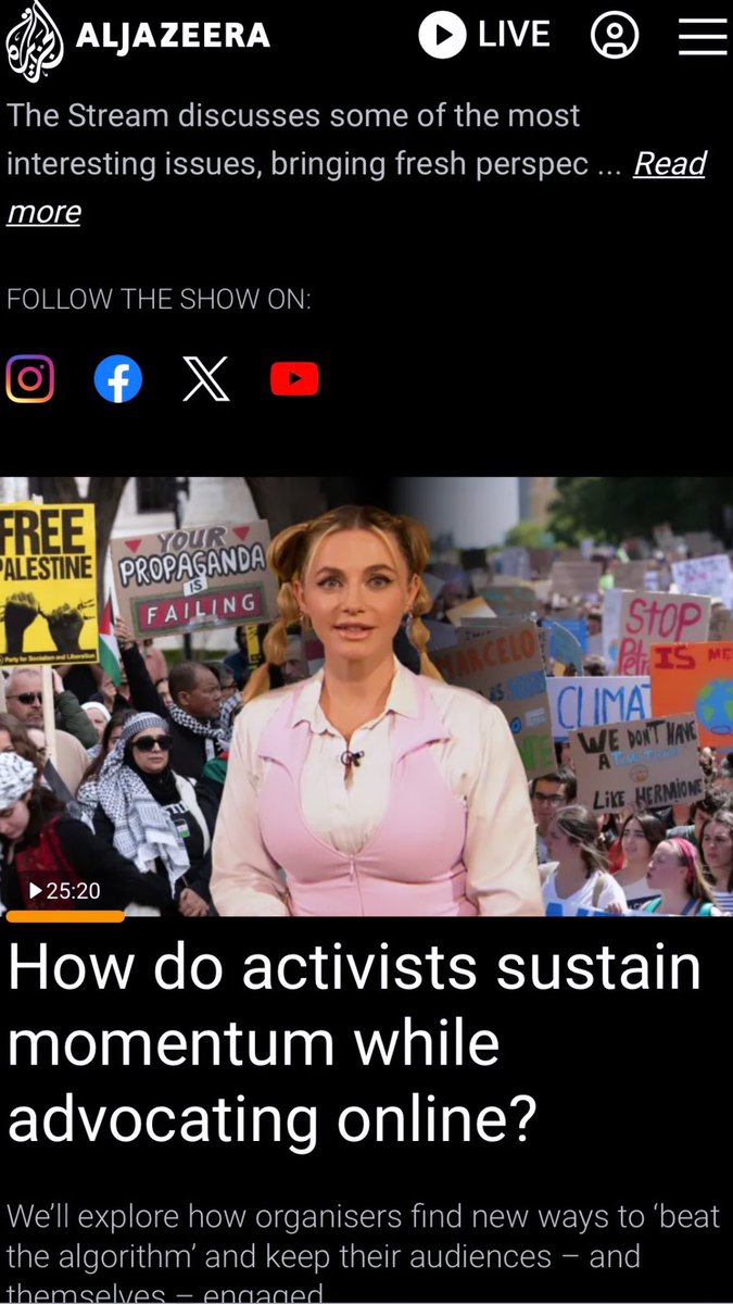 Check out our latest episode of <a href="/AJStream/">The Stream</a> “How do activists sustain momentum while advocating online?”
W/ <a href="/JenanMatari/">Jenan Matari</a> Ky Polanco and <a href="/mitzijonelle/">Mitzi Jonelle Tan #EndClimateImperialism</a> #activism #sustainability #gaza #climatechange #feminism
youtu.be/ddp3AttkNJ0?si…