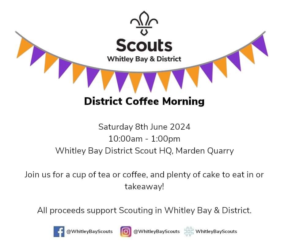 A local scout group is looking for some more volunteers. A meeting tonight to find out more. Also very cheap cake coffee and bacon butties for all my cycling friends out there on the Saturday coffee morning at the quarry