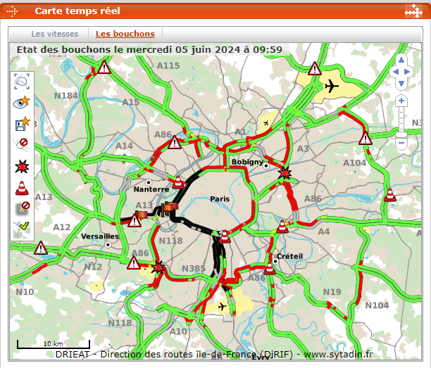 erebrie's tweet photo. Black day for traffic in the West of Paris https://t.co/diW3LhJ9OO