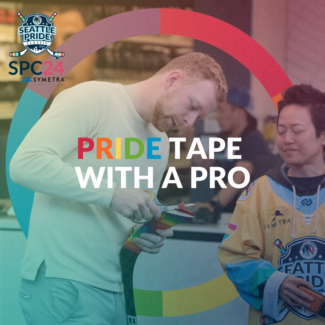 SEAPrideHockey's tweet photo. 🌈 Pride Tape with a Pro is Back! 🏒✨

Get one-on-one time with a hockey pro of your choice –  @JPlatt32 ,  Andrew Ference, and @lukeprokop_6 . 

This weekend only - June 7 &amp; 8

Register &amp; save your spot online: https://t.co/OwkpO2f2jj https://t.co/o8MTSVFsHw