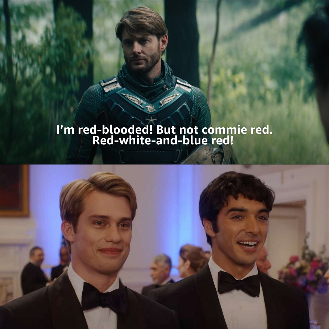 Even Soldier Boy is a fan of our faves  #TheBoys #RWRBMovie #SoldierBoy #JensenAckles #NicholasGalitzine #TaylorZakharPerez