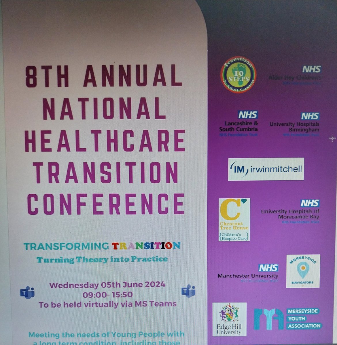 Tracey Hartley-Smith RNLD QN ๐๐บ๐ฆ (@traceyhartleys2) on Twitter photo Here we go!! #HealthcareTransition2024 excited to be part of this conference today <a href="/AlderHey/">๐ฅ Alder Hey ๐</a> <a href="/WeAreLSCFT/">Lancashire & South Cumbria NHS Foundation Trust</a> <a href="/ValBaxter63/">Val Baxter</a> Here we go!! #HealthcareTransition2024 excited to be part of this conference today <a href="/AlderHey/">๐ฅ Alder Hey ๐</a> <a href="/WeAreLSCFT/">Lancashire & South Cumbria NHS Foundation Trust</a> <a href="/ValBaxter63/">Val Baxter</a>