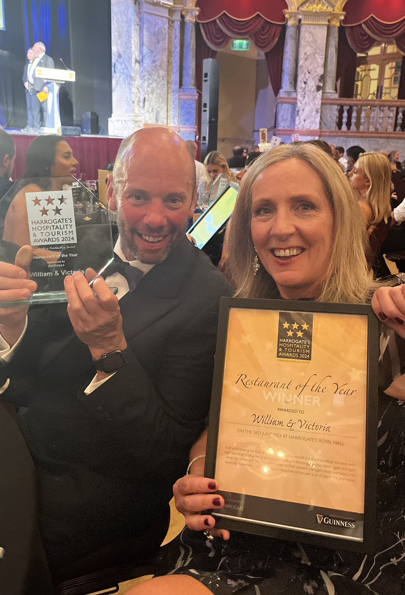 William & Victoria (@will_and_vics) on Twitter photo We are thrilled to have won <a href="/HHTAAwards/">Harrogate Hospitality & Tourism Awards</a> ‘Restaurant of the Year’. Extremely proud of our team who work so hard every day contributing to the longevity of W&V. Thank you to our customers for continuing to support us and for putting us forward for this prestigious award. 🤩🙌💫🌟 We are thrilled to have won <a href="/HHTAAwards/">Harrogate Hospitality & Tourism Awards</a> ‘Restaurant of the Year’. Extremely proud of our team who work so hard every day contributing to the longevity of W&V. Thank you to our customers for continuing to support us and for putting us forward for this prestigious award. 🤩🙌💫🌟