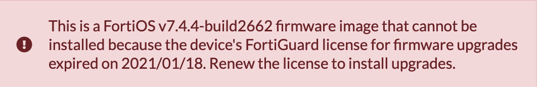 yigithamdi's tweet photo. Fortigate cihazlarda firmware seviyesi v7.4.3 ten sonra eger lisans yok ise artık firmware upgrade yapilamayacak #fortigate https://t.co/3gmiMqy05T