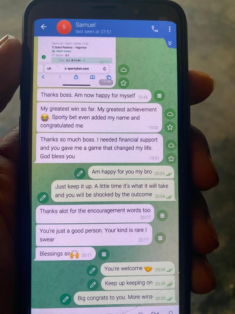 fixed24231's tweet image. HOW THEY RECEIVED AFTER PAYMENT

❤️ DON’T QUIT OR LOSS HOPE YET GIVE ME A TRY AND STAND A CHANCE TO TESTIFY GOOD ABOUT ME LIKE OTHERS DID. DON’T MISS OUT OUR NEXT FIXED GAMES BECAUSE IT WILL BE CHANGING LIFES FOR GOOD..❤️