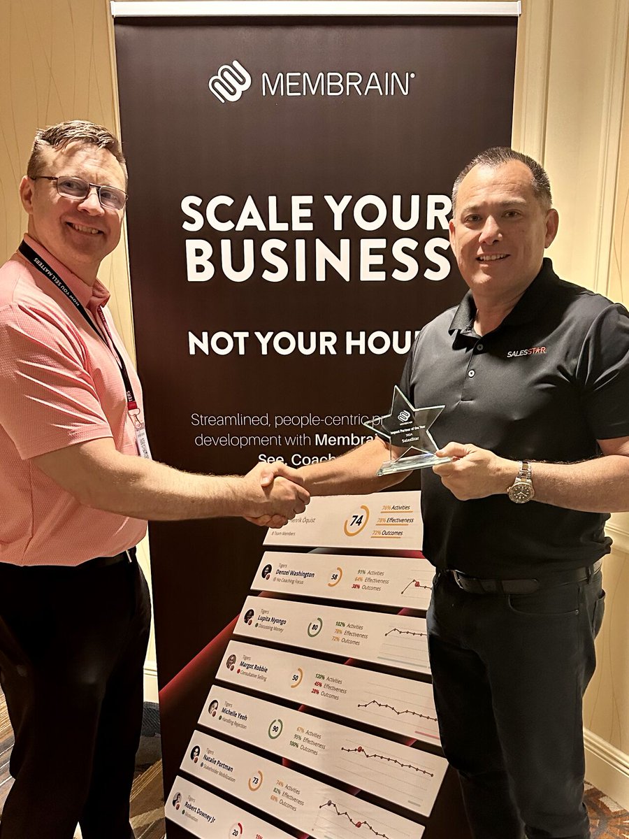 Sales_STAR's tweet image. 🏆 We have been acknowledged as the Impact Partner of the year 2024 with Membrain!

Elevating our clients&apos; sales success is easier with a sales system that offers visibility of pipeline, account growth, and data for high-valued coaching conversations.

#salessystem @georgebronten