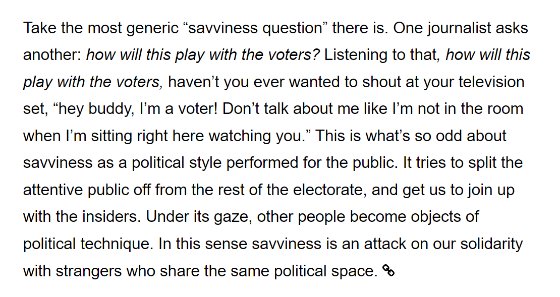 Jay Rosen nailed this phenomenon years ago in his "cult of savviness" articles.