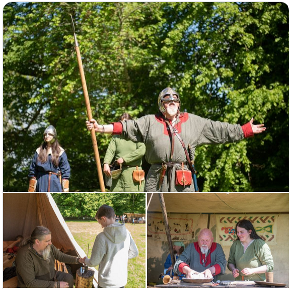 TheVikingsUK's tweet photo. On Saturday 8 and Sunday 9 June, you’ll be able to meet some Viking warriors from our Glasgow group at Dumbarton Castle and find out about their lifestyle and traditions. @welovehistory https://t.co/yMnRQ0WG08 https://t.co/Y8M8iNXDWB
