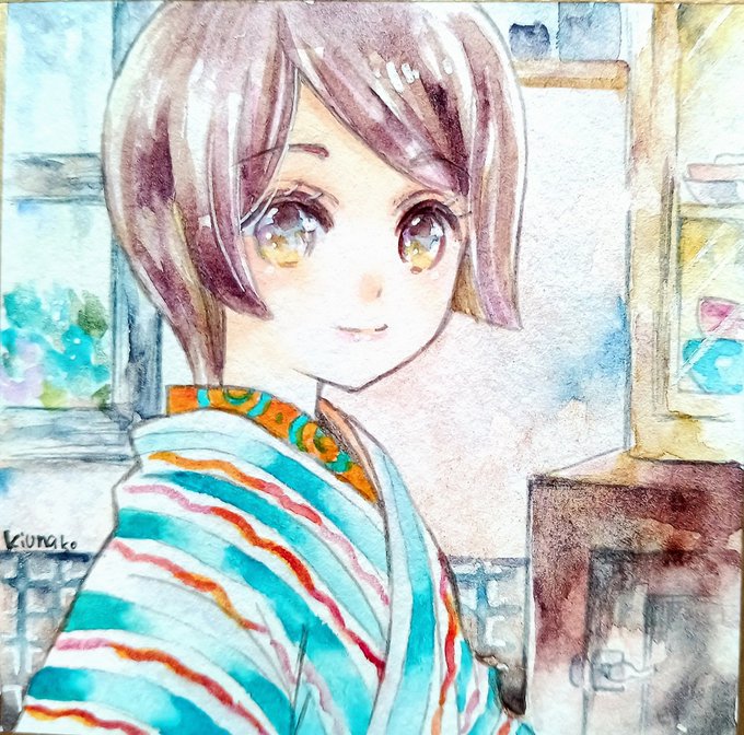 「1girl watercolor (medium)」 illustration images(Latest)