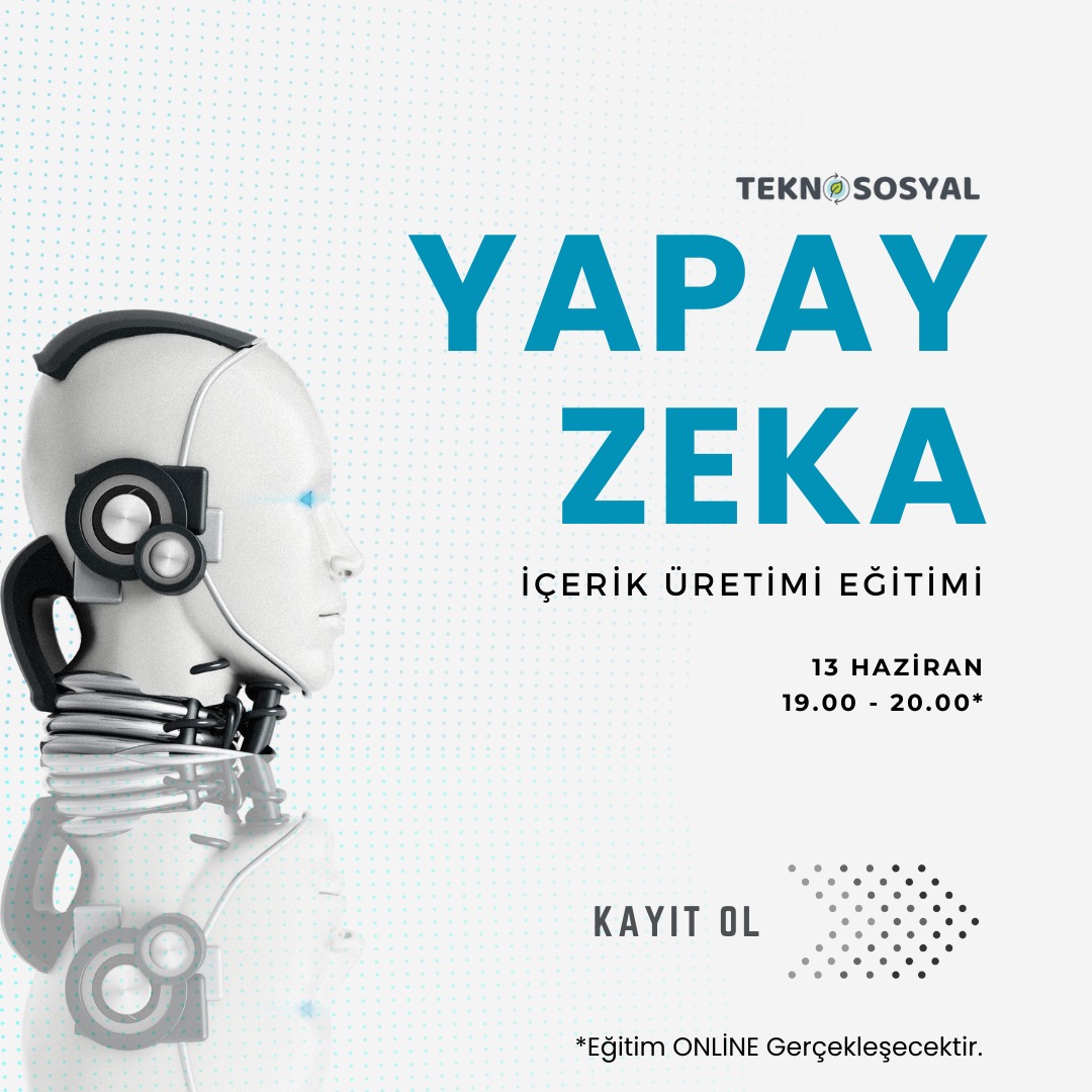 Yapay zeka teknolojilerini kullanarak içerik üretmek üzerine konuşacağımız bir eğitim haberimiz var 👐 

📆 Tarih: 13.06.2024 
🕖 Saat: 19.00-20.00
⌛ Son başvuru tarihi: 12.06.2024 - 17.00
💻 Eğitim online gerçekleştirilecektir. 

👉 lnkd.in/dKV3bEfX
