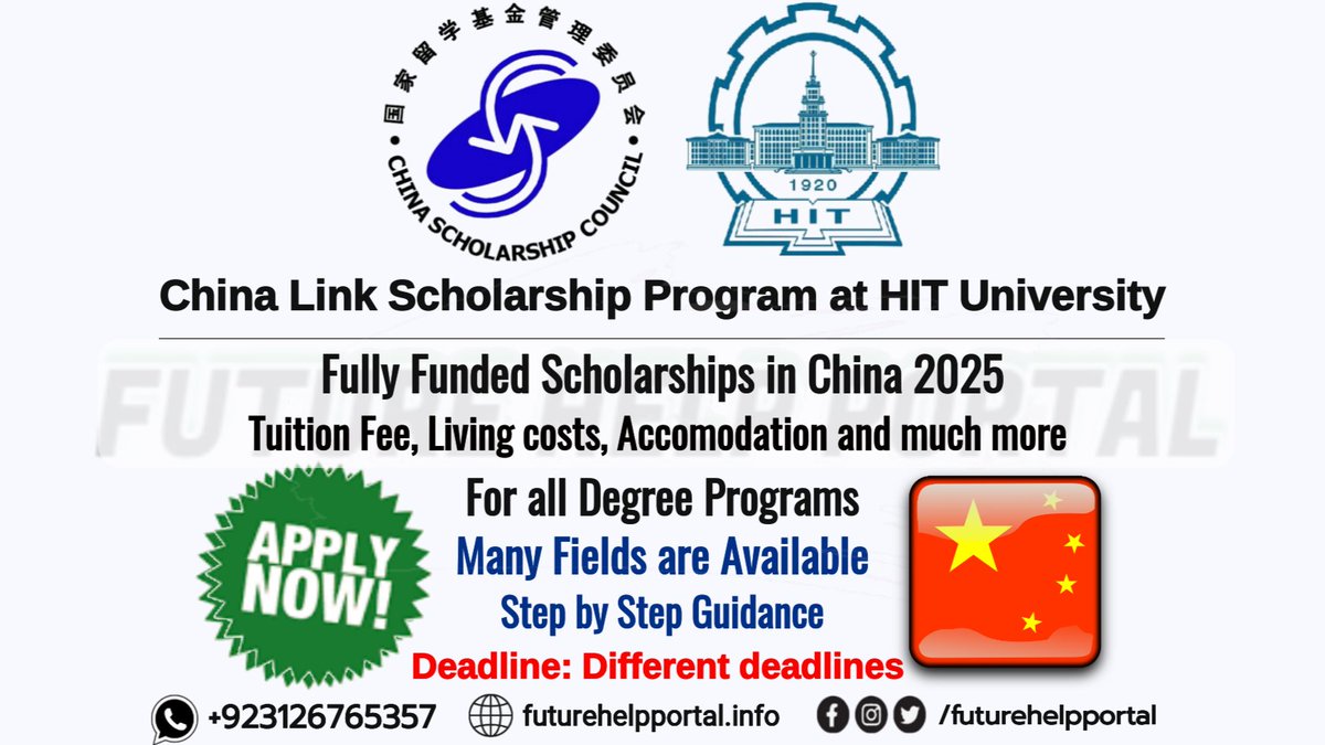Futurehelbortal's tweet photo. You can check details about this China scholarship at 👇 
https://t.co/syGNVL2xjc

#scholarship #opportunities #education #studyabroad #scholarships2024 #Visa #StudyVisa #FutureHelpPortal #Masters #phd #bachelor #Chinesescholarship #chinatravel #chinauniversity #china https://t.co/YX7IcUaCdN