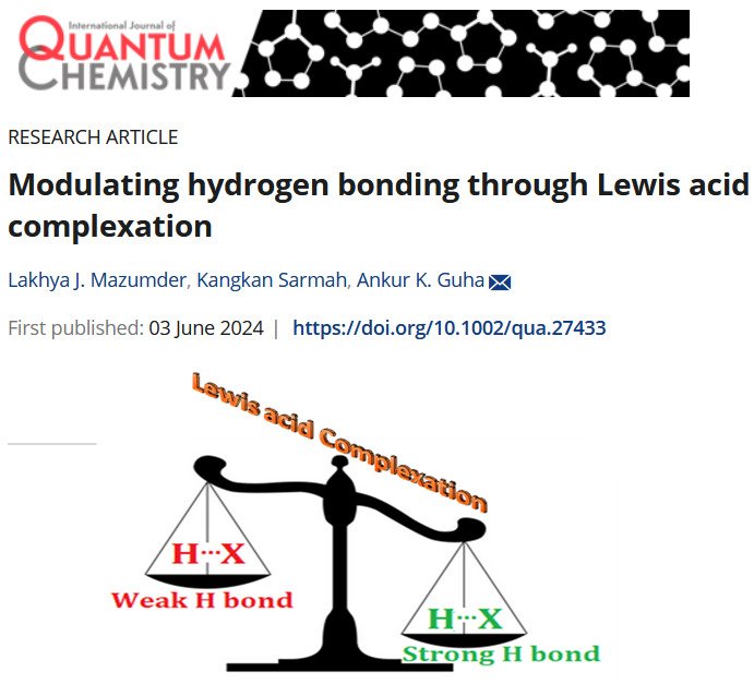 Lewis acid complexation increases hydrogen bond strength..happy to share our new contribution