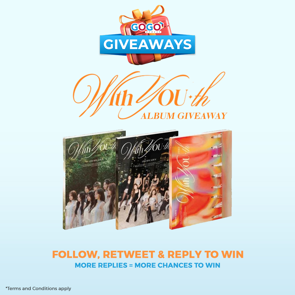 gogo_xpress's tweet photo. TWICE ‘WITH YOU-TH’ ALBUM GIVEAWAY 🎁🎉

Follow these steps to win TWICE With You-th album!

1. Retweet &amp; Follow @gogo_xpress
2. Reply your TWICE bias  + TWICE AT GOGO XPRESS

More replies, more chances of winning!

T&amp;Cs Apply: https://t.co/m5XR22yCsz

#GoGoXpressPH https://t.co/eG1kOlebyG