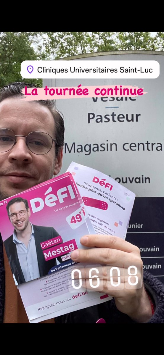 Jour J -5 
La tournée matinale continue 💪
Que de sourires de grand matin 😁. Le 9 juin je vote 49 sur la liste DéFI au Parlement bruxellois.
