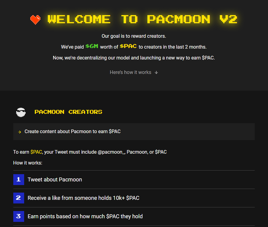 Xeer's tweet photo. New to @pacmoon_. Trying this out since I have >10K $PAC staked on @wasabi_protocol.

Does this mean if I like someone else's Pacmoon post, they get some sort of a bonus? 

Please chime in Pacmoon experts. https://t.co/1lAUirad8v
