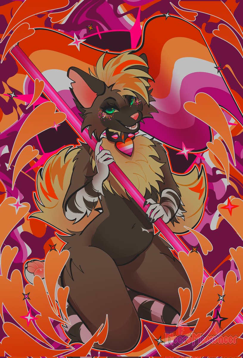 LETS GO LESBIANS!!!!! HAPPY PRIDE
🧡🤍🩷
art by <a href="/necromeowncer/">TIGRESS 🌙🔜 PDFC</a>
