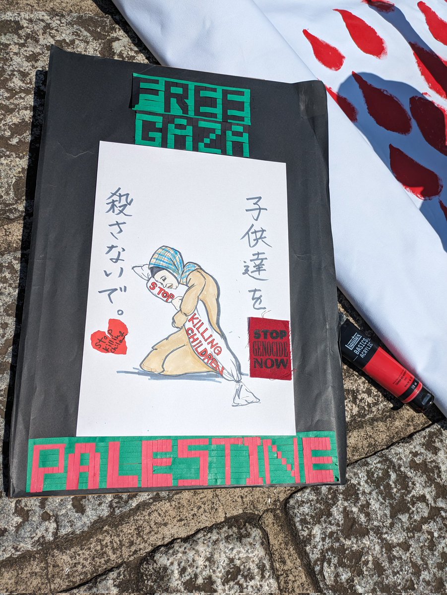 O0c1doaNx2CCSKK's tweet photo. 赤い涙描いてきました🩸
@Tears_UTokyo 
#StopGenocide #CEASEFIRE_NOW 
#FreePalestine #FreeGaza 
#HandsOffRafah 
#今すぐ停戦 https://t.co/zB4BJa3LG7