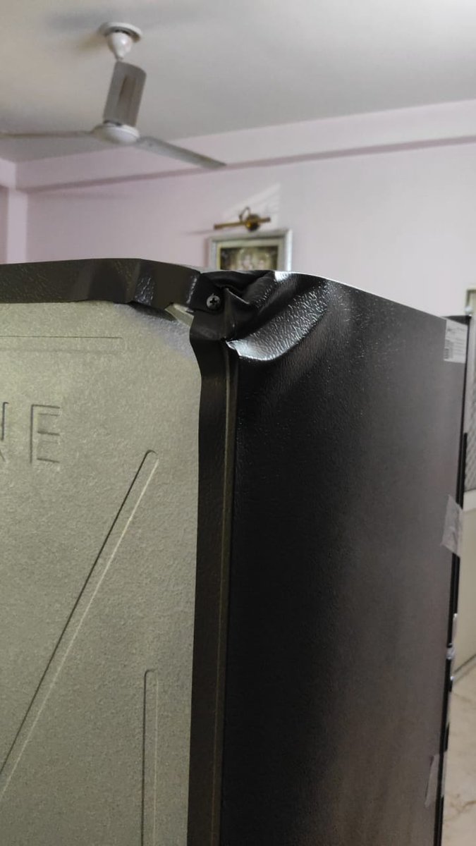 ajaykhas's tweet photo. Wow.... Brand New product received from @GodrejAppliance.

After 3 months of compliant @GodrejAppliance replaced my frize with this damaged product. https://t.co/3S412fLsD9